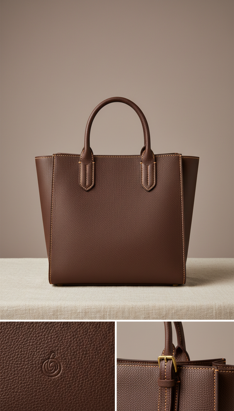 Espresso signature structured tote
