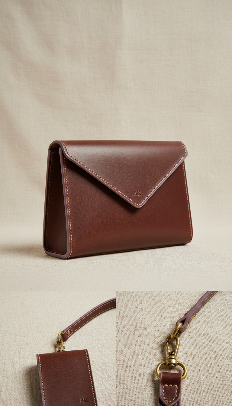 Lavender edge envelope clutch