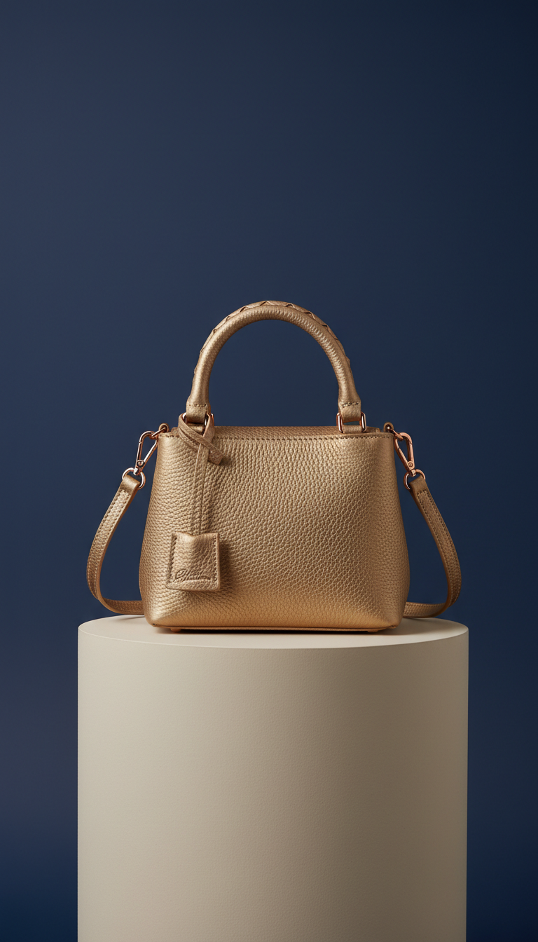 Gold Pebbled Mini Crossbody