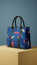 Cobalt Brushstroke Structured Tote